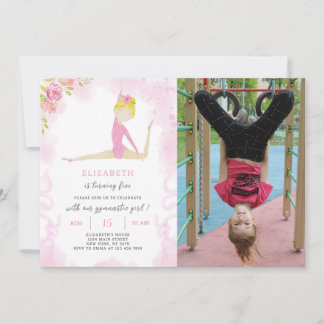 Gymnastische Einladung zum Geburtstag mit Foto
