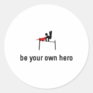 Gymnastischer horizontaler Bar-Held Runder Aufkleber