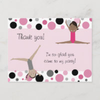 Gymnastisches Party Vielen Dank in Rosa, Grau und