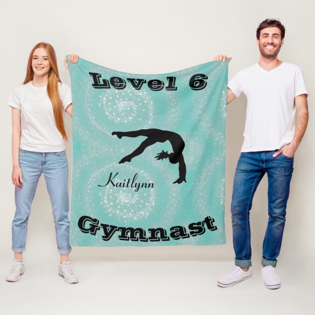 Gymnaststufe Fleece Blankon mit ihrem Level-# und  (Beispiel)