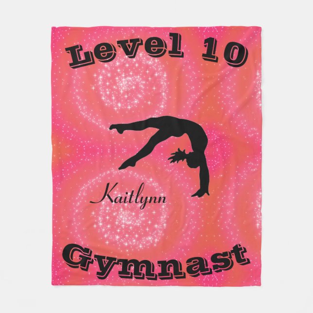 Gymnaststufe Fleece Blankon mit ihrem Level-# und  (Vorderseite)