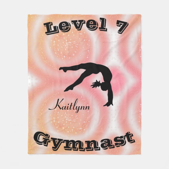Gymnaststufe Fleece Blankon mit ihrem Level-# und  (Vorderseite)