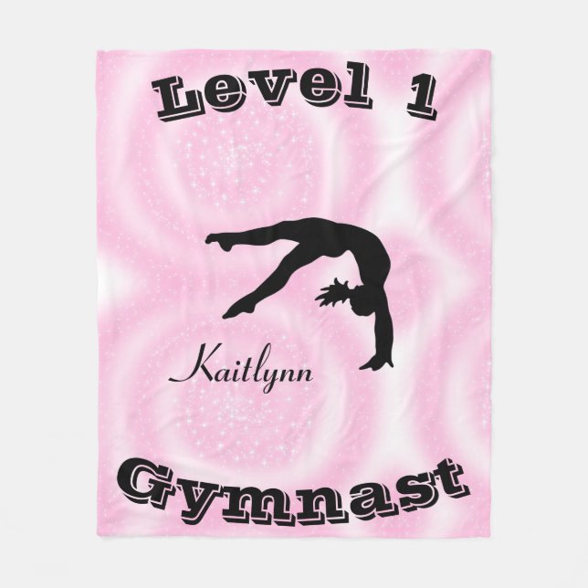 Gymnaststufe Fleece Blankon mit ihrem Level-# und  (Vorderseite)