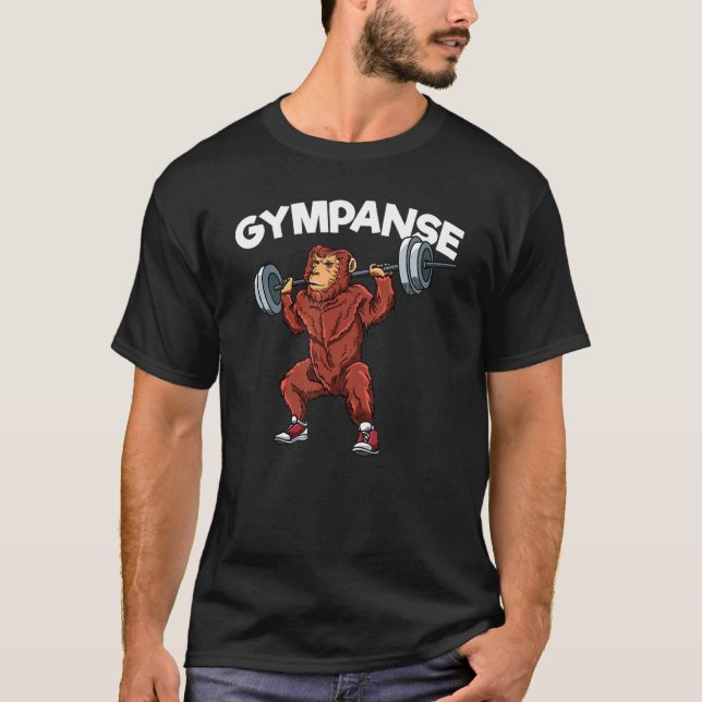 Gympanse Chimpanzee erarbeitet Gymnastik Fitness P T-Shirt (Vorderseite)