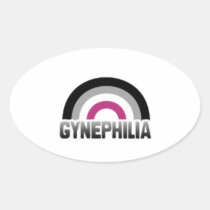 Gynephilia Pride Ovaler Aufkleber