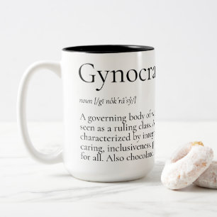 Gynocracy Definition u. feministische Faust lustig Zweifarbige Tasse