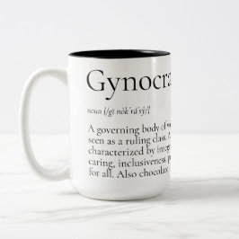 Gynocracy Definition u. feministische Faust lustig Zweifarbige Tasse