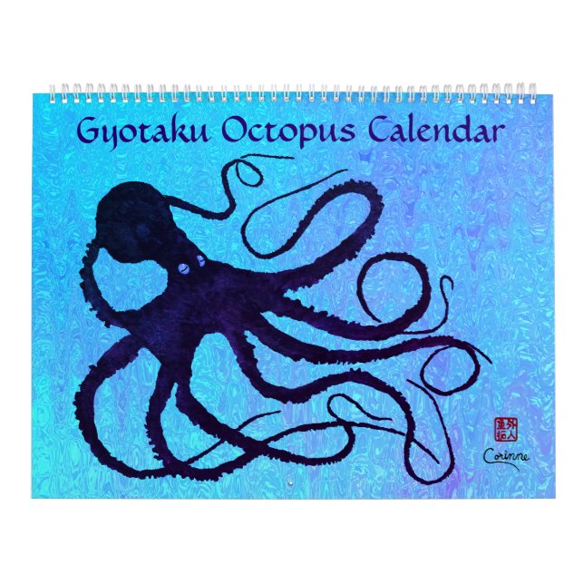 Gyotaku Octopus - großer Kalender (Titelbild)