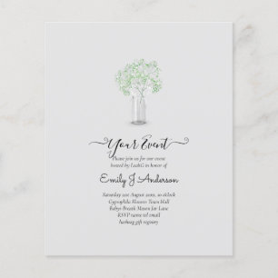 Gypsophila Mason Jar Modern Minimal WEDD Flyer