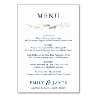 Gypsophila Wreath Menu Card Tischnummer