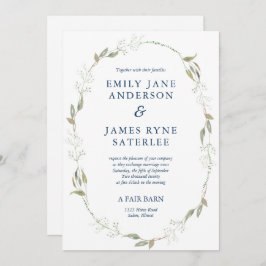 Gypsophila Wreath Wedding Einladung