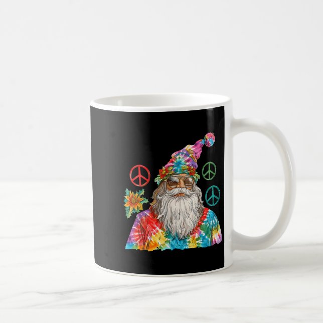 Gypsy Santa Claus Hipe Tie Dye Groovy Christmas  Kaffeetasse (Rechts)