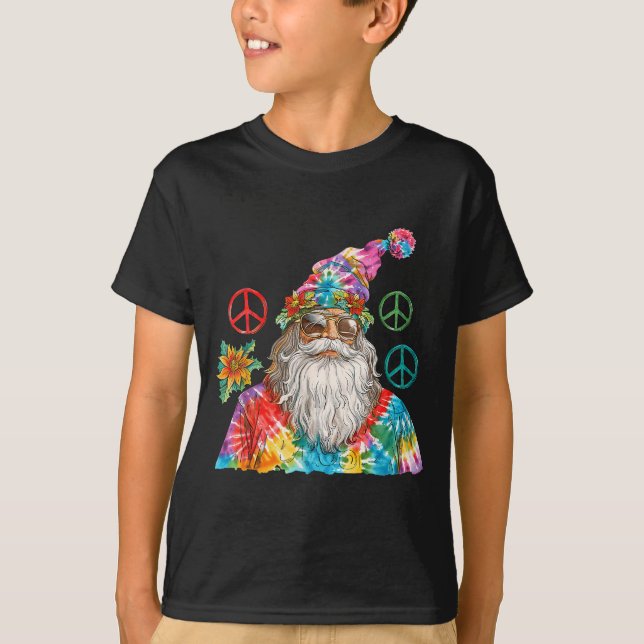 Gypsy Santa Claus Hipe Tie Dye Groovy Christmas  T-Shirt (Vorderseite)