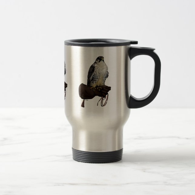 Gyrfalcon auf Handschuh Reisebecher (Rechts)