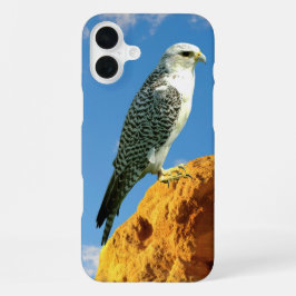 Gyrfalcon steht auf einem Rocktelefon iPhone 16 Plus Hülle