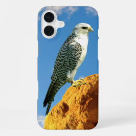 Gyrfalcon steht auf einem Rocktelefon iPhone 16 Plus Hülle