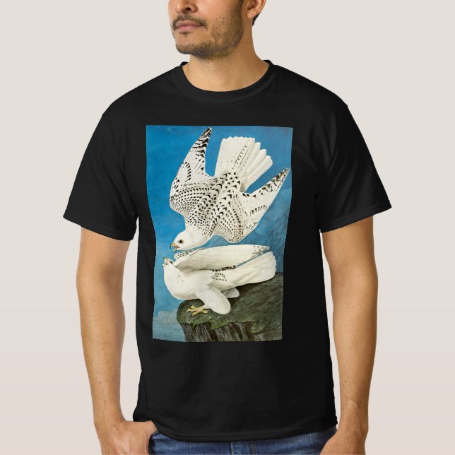 Gyrfalcons, alias Gerfalcons von John James Audubo T-Shirt (Vorderseite)