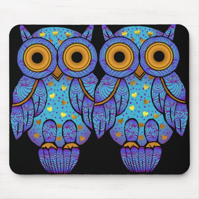 H00t Eulen-Mitternachtsverrücktheit Mousepad (Vorne)