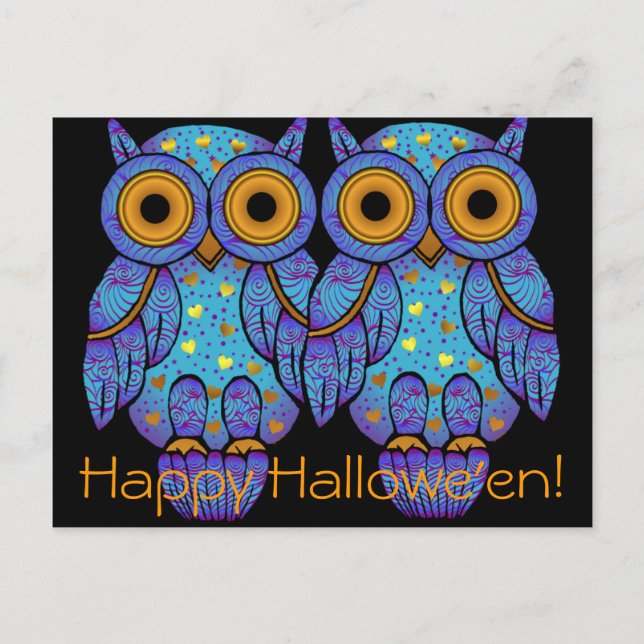 H00t Halloween Postkarte (Vorderseite)