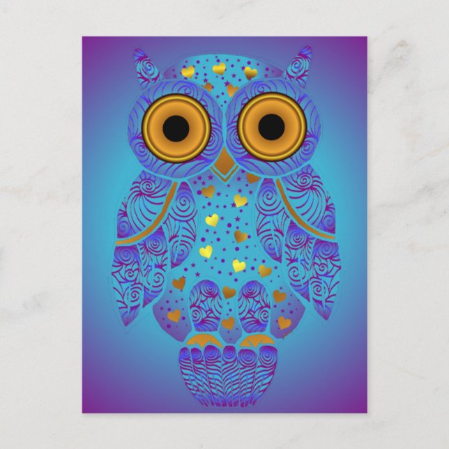 H00t Owl Blues Postcard Postkarte (Vorderseite)
