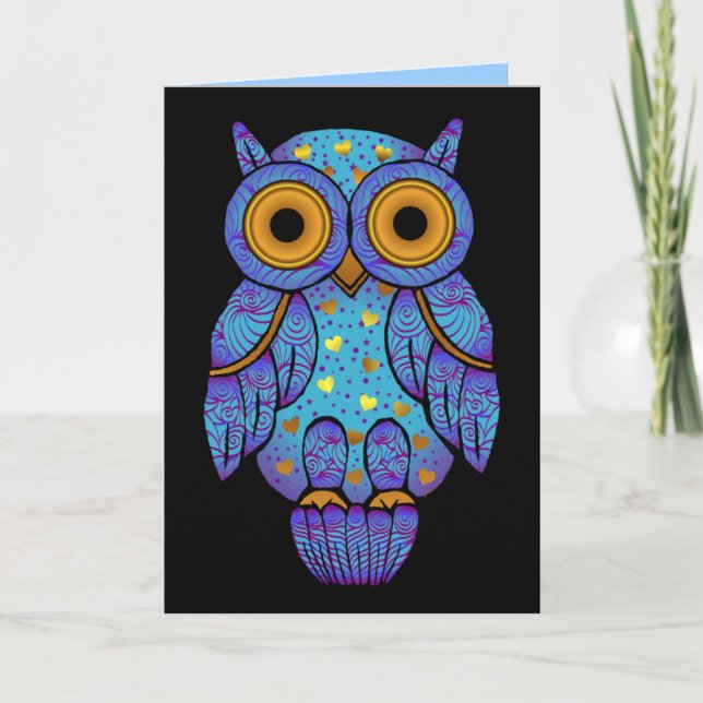 H00t Owl Midnight Madness Blank Card Karte (Vorderseite)