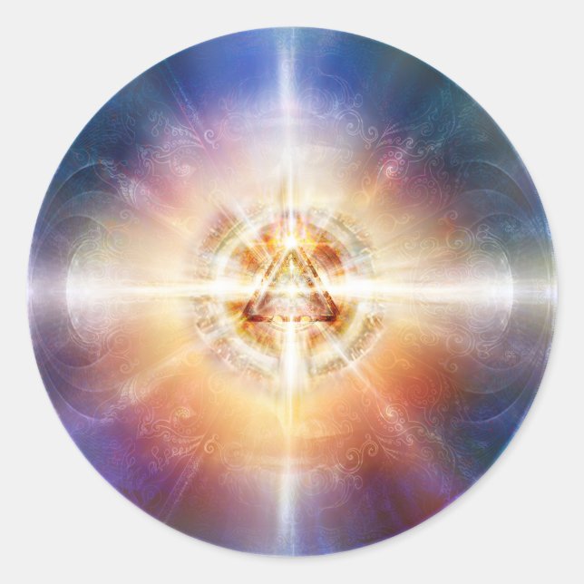 H114 Star Triangle Orb Runder Aufkleber (Vorderseite)
