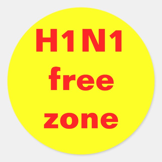 H1N1-Freizone Runder Aufkleber (Vorderseite)