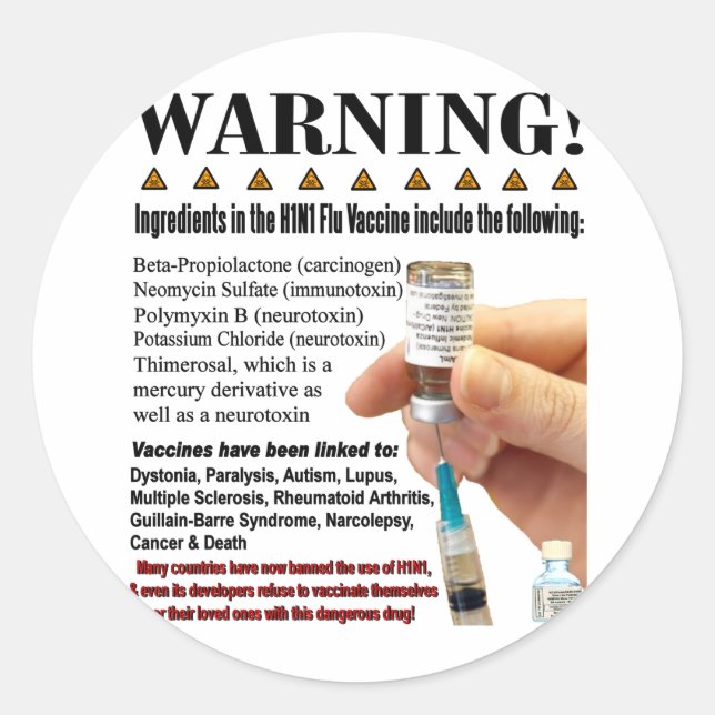 H1N1 Gefahren Runder Aufkleber (Vorderseite)