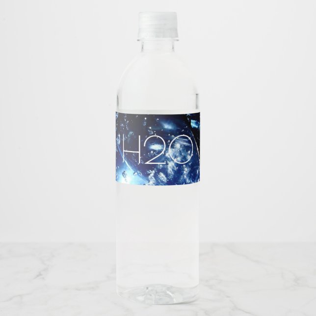 h20 Etikett der Wasserflasche (Vorderseite)