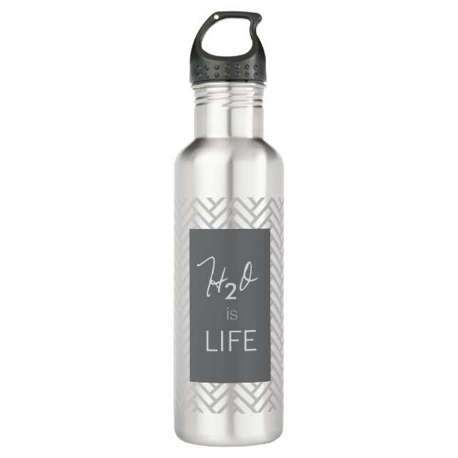 H20 ist LIFE... Aluminium 24oz Sportflasche Trinkflasche (Vorderseite)