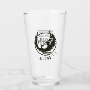 H27 Schwarzes Marmor Logo Pint Glass Glas