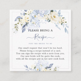 H2 Blue Hydrangea Cream Rose Nachfrage nach Rezept Begleitkarte