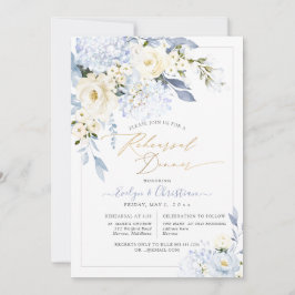 H2 Blue Hydrangea Creme Rose Probe Abendessen Einladung