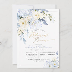 H2 Blue Hydrangea Creme Rose Probe Abendessen Einladung