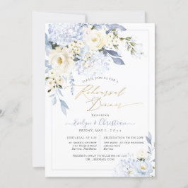 H2 Blue Hydrangea Creme Rose Probe Abendessen Einladung
