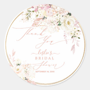 H2 Dusty Rose Hydrangea Creme Rose Brautparty Runder Aufkleber