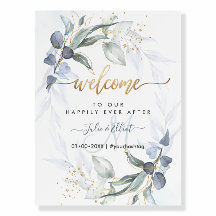 H2 Rustikaler Dusty Blue Gum Eucalyptus Willkommen