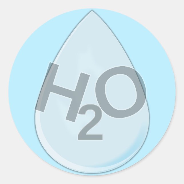 H2O Drop Runder Aufkleber (Vorderseite)