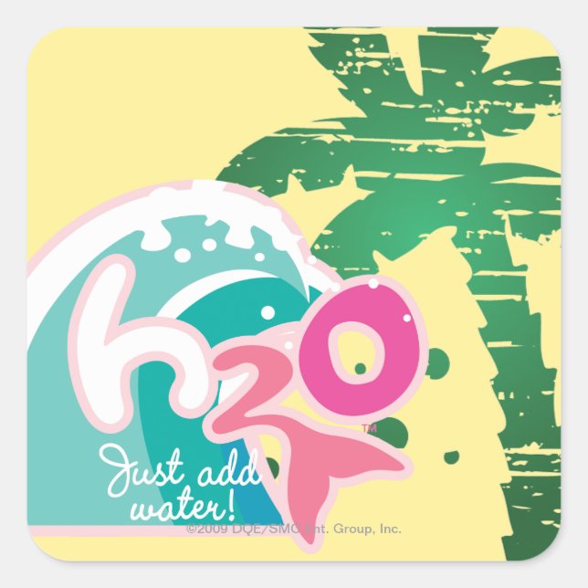 H2O-Logo Quadratischer Aufkleber (Vorderseite)