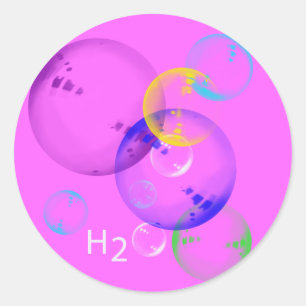 H2O RUNDER AUFKLEBER