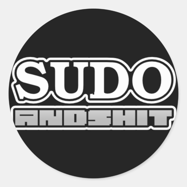 H4cked sudo Aufkleber (Vorderseite)