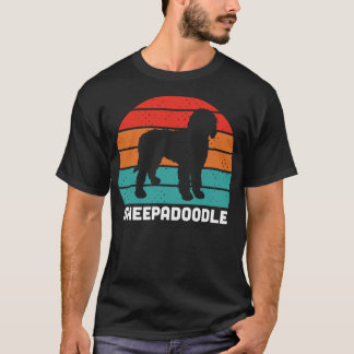 H676 Sheepadoodle Hund Silhouette 1 T-Shirt