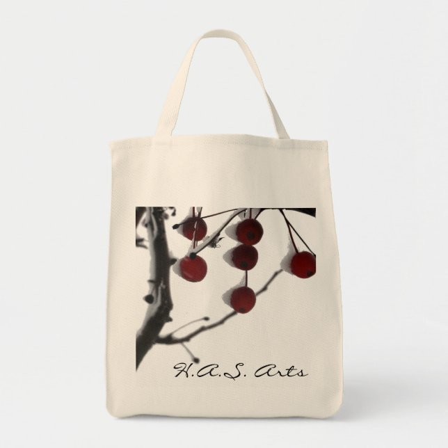 H.A.S. Kunst-Winter-Rot-Beeren Tragetasche (Vorne)