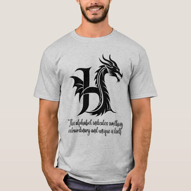 H-Alphabet für Happy Vibes, Personalisierter Gebur T-Shirt (Vorderseite)