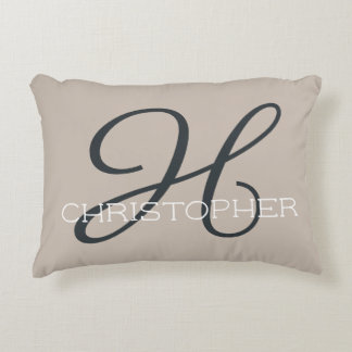 H Anfangsbuchstabe Personalisierter Name Taupe Bei Dekokissen