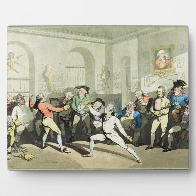 H Angelo's Fencing Academy, graviert von Charles Fotoplatte (Vorderseite)