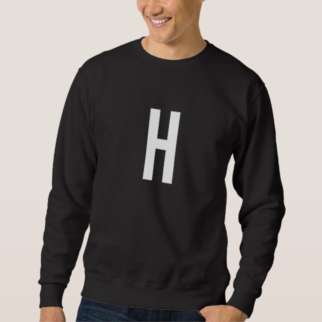 H Buchstaben Zahl Symbol Alphabet Anfangs Premium Sweatshirt (Vorderseite)