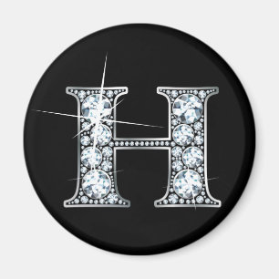 "H" Diamond Bling Magnet