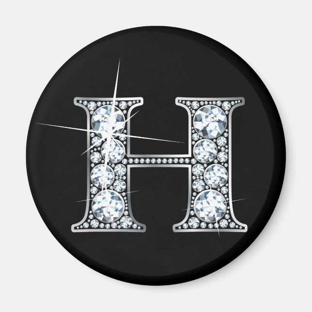 "H" Diamond Bling Magnet (Vorne)
