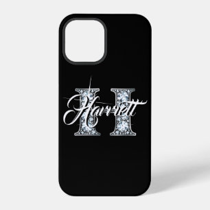H Faux-Diamant-Bling-Monogramm iPhone 12 Pro Hülle